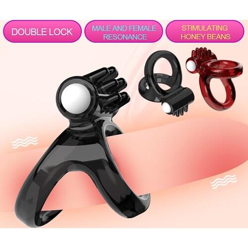 Вибратор Vibrator dick Ring Couple Lover Sex Shop Toys For Men Time Delay Ring Soft Silicone Sexy Dual Ring Prostate Massage