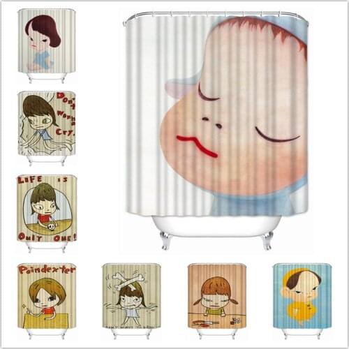 Musife Custom High Quality Nara Yoshitomo Shower Curtain Waterproof Bathroom Polyester Fabric Bathroom Curtain