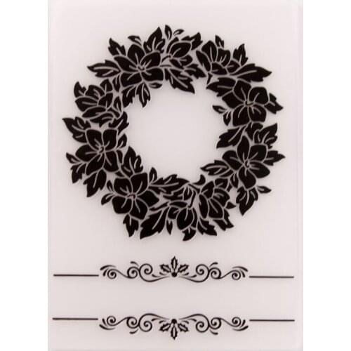 1 Pcs Wreath Template Embossing Making Paper Cards Plastic Embossing Folder DIY Photo Album Template Craft Card Stencils