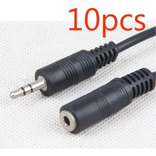 10pcs 3.5mm Female to Male F/M Headphone Stereo Audio Extension Cable Cord