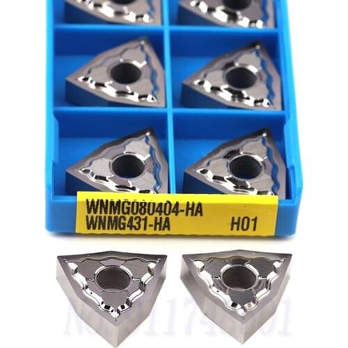 10pcs WNMG080402-HA H01 WNMG080404-HA H01 Carbide insert Aluminum Turning Tool WNMG080408-HA H01 CNC Lathe External Turning Tool