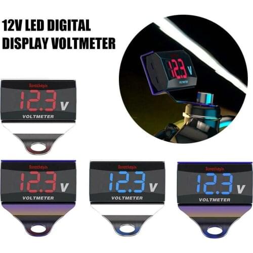 12V Motorcycle LED Digital Display Voltmeter Voltage Volt Gauge Panel Meter