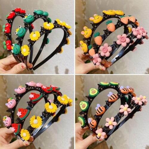 2/3 Pcs/Set Baby Girl Cute Acrylic Animal Cartoon Flower Fruit Hairbands Children Sweet Hair Hoop Headbands Kid Hair Accessories