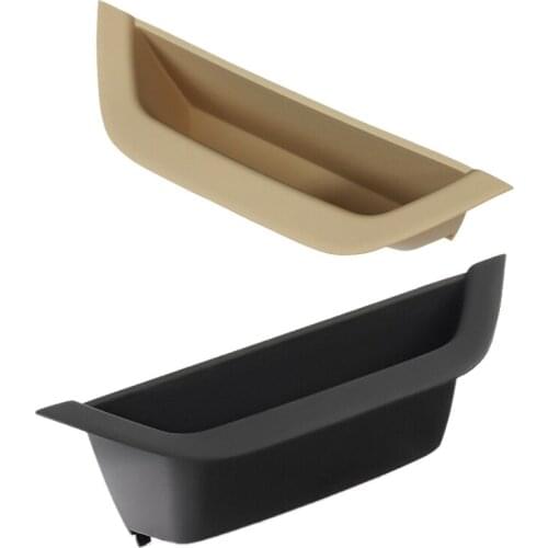 2 Pcs Car Auto Interior Inner Door Handle Pull Trim Compatible Front Left Side,Cream Color & Black