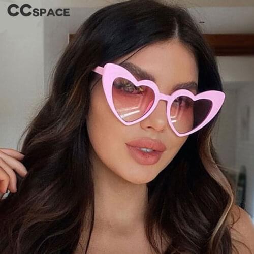 45368 Ladies Heart Frame Pink Red Sunglasses For Women Brand Glasses Designer Fashion Black Female Shades