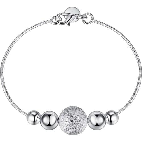 Promotion Lowest Price GY-AH019 Wholesale Silver Plated Bracelet Chain Link Fashion Jewelry Drip Beads Bracelet Valentines Day