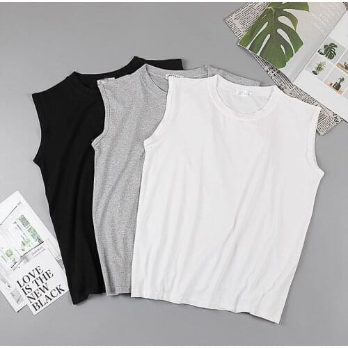 Sleeveless White Tank Top Men Summer Loose Tank Top Bodybuilding Casual Sexy Sports Top Boys Crop Tee Plus Size Hot Sale Tanks