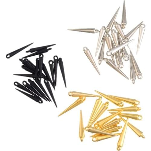 Free Shipping 200pcs Black Retro Metal Acrylic Spike Pendant Earring Findings 3.5cm Jewelry Findings