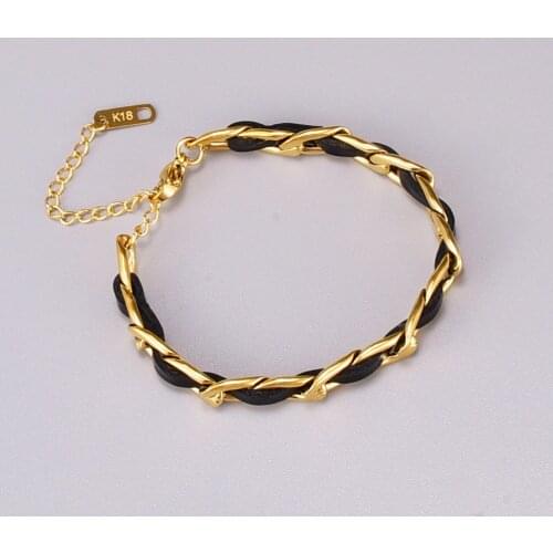 2021 New Trend Retro Rope Bracelet For Women Men Summer 18KGP Stainless Steel Chain Bracelet Summer Jewelry Gift S19