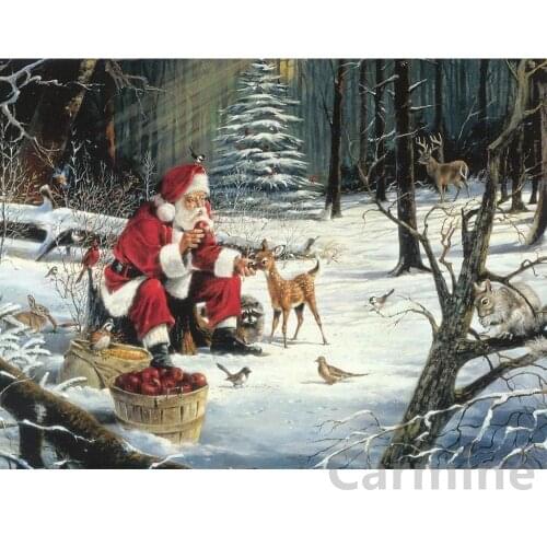 Diamond Painting Christmas Icon Santa Claus Milu deer DIY 5D Cross Stitch Picture Full Round&square Drill Home Decoration Gift
