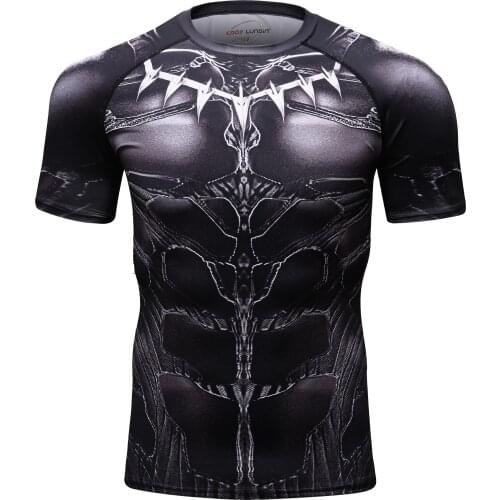 Jogging shirt Rashguard Compression T-Shirt Short Sleeves Fitness MMA Training Clothes Gym Rashguard