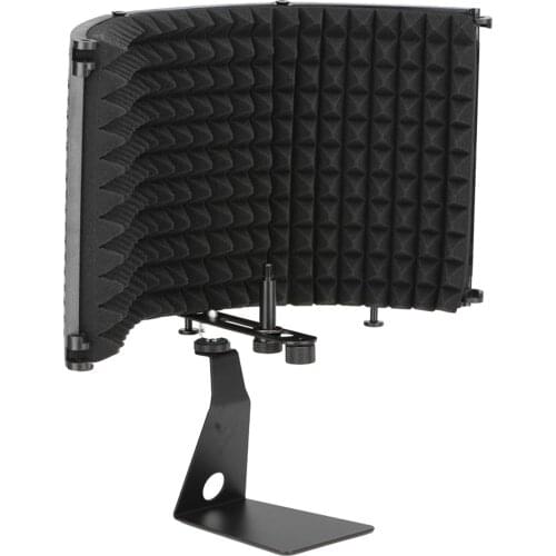 Microphone Isolation Shield with Stand Studio Sound Absorbing Foam Reflector