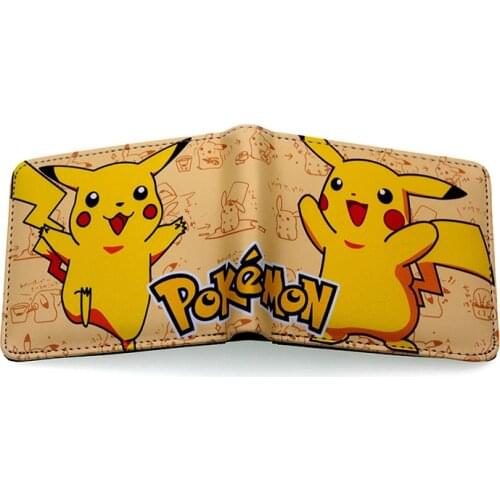 Pokemon Wallet Pikachu Fashion Purse Mens Wallet Casual Wallet Women Short Folding Wallet Cartoons Womens Wallet Coin Purses