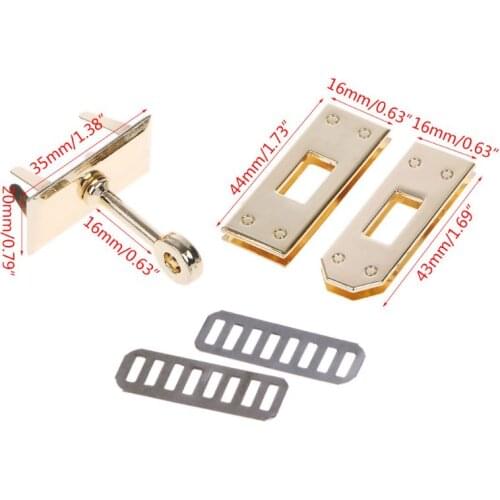 Metal Clasp Turn Locks Twist Lock DIY Leather Crossbody Handbag Shoulder Bag Buckles E56C