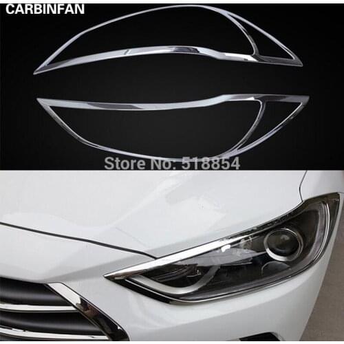 FIT FOR 2016 2017 HYUNDAI ELANTRA AVANTE CHROME FRONT HEAD LIGHT LAMP COVER TRIM MOLDING GARNISH HEADLIGHT COVER TRIM BEZEL