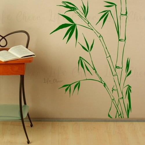 Wall Stickers Of Bamboo Plants Pattern Vinyl Wall Decals Home Living Room Interior Decoration Bamboo Leaves Wall Art Mural AC381