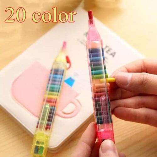 Non-toxic 20Color Crayon Multicolor Writing Pastel Pen for Kids Drawing Set Student School Stationery Mark Painting Art Supplies