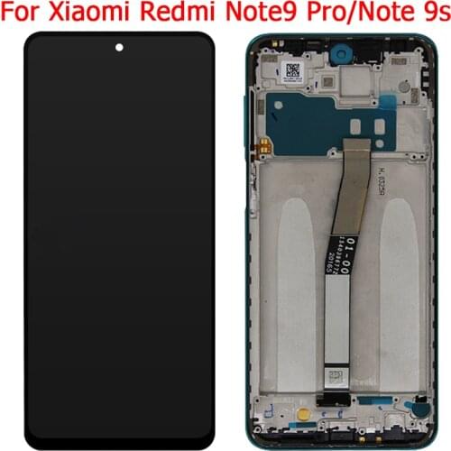 New 10 Touch Screen For Xiaomi Redmi Note 9s LCD With Frame Redmi Note 9 Pro Display Touch Panel Digitizer Screen Parts Assembly