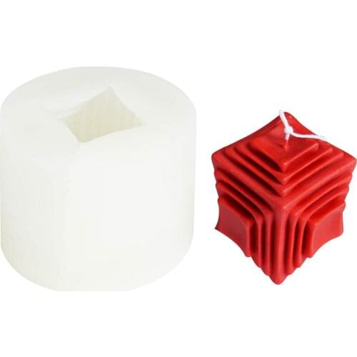 2021 NEW Durable Candle Silicone Mold Cube Shape DIY Beeswax DIY Handmade Mould High Low Temperature Resistance