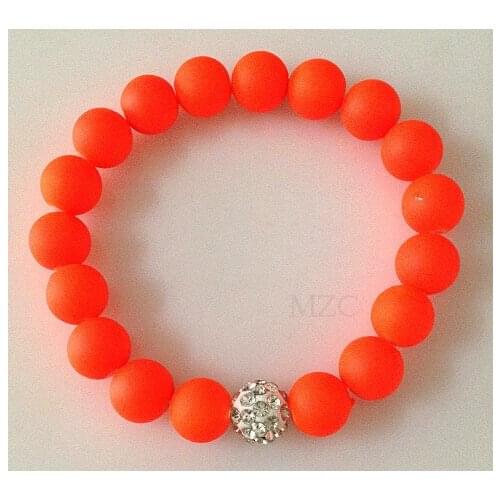 Can Choose Color New Hot Neon Fluorescence Candy Color Beads Disco crystal Bracelet Ball Stand Stretch Bracelets