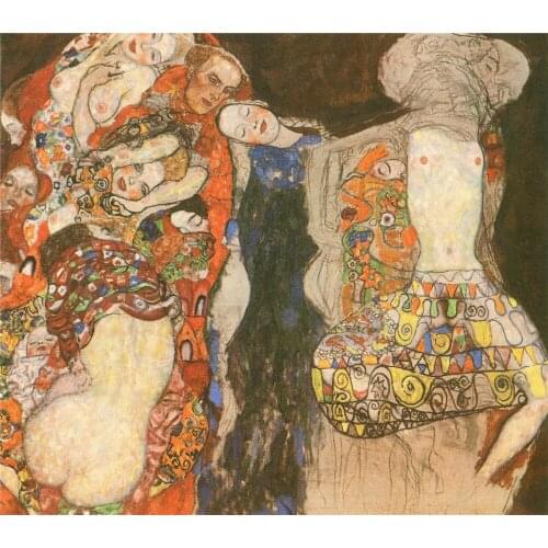 Handmade oil painting reproduction The Bride (unfinished) by Gustav Klimt
