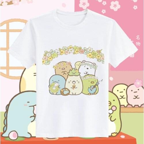 2020 New Anime Sumikko Gurashi Cotton T Shirt Women Student Cartoon Shirts O Neck Short Sleeve T-shirts Summer Clothes Top Tees