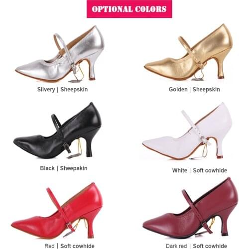 BD Dance Shoes Women Ballroom Dance Practice Heel Full Grain leather Dance sport Dance Soft Sole 125 Free Shipping