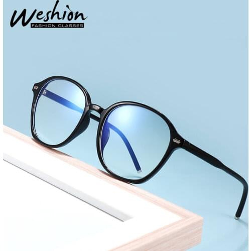 New Transparent Computer Glasses Frame Women Men Anti Blue Light Round Eyewear Blocking Glasses Myopic Optic Spectacle Eyeglass