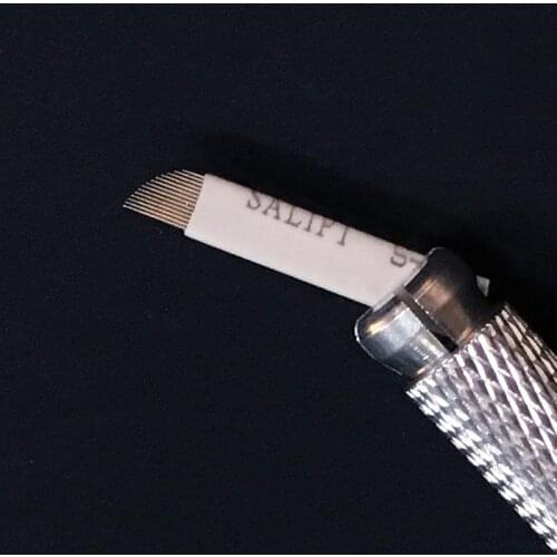 100pcs Professional Permanent Makeup Blade Eyebrow Tattoo Blade Flex 14 Needles With 1 pc eyebrow manual pen Free Shipping