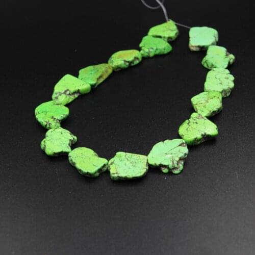 2Strands/Lot Natural Green Raw Turquoises Slab Nugget Loose Beads,Howlite Magnesite Slice Pendant Beads Necklace Jewelry