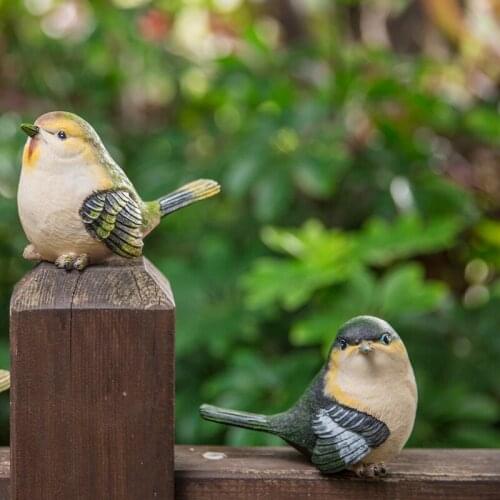 2pcs Resin Birds Crafts Room Decoration Handicraft Ornament Animal Figurines Wedding Decorations