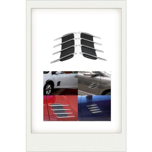 2Pcs Cool Chrome Shark Gills 3D Car Stickers Side Vent Air Flow Sticker for Infiniti QX QX60 Q30 Q70L Q70 Synaptiq Q80