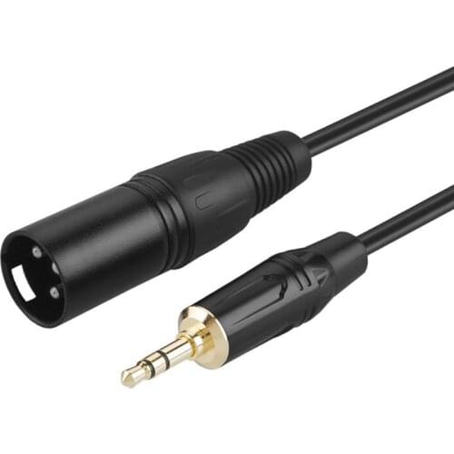 3.5mm (1/8 Inch) Stereo Male to XLR Male Cable, Black
