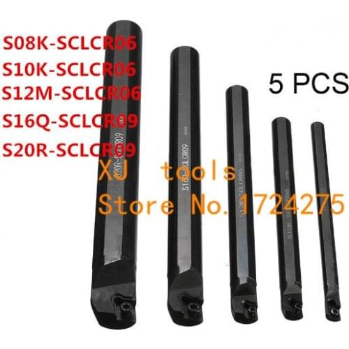 5Pcs/Lot S08K-SCLCR06/S10K-SCLCR06/S12M-SCLCR06/S16Q-SCLCR09/S20R-SCLCR09 Lathe Turning Holder Boring Bar Insert CCMT CNC tool