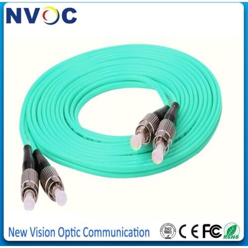 50pcs/lot,OM3 50/125 FC/UPC-FC/UPC Simplex 3mm 3M,Cable OM3 10G Aqua,PVC,ST UPC Fiber Optic Patch cord