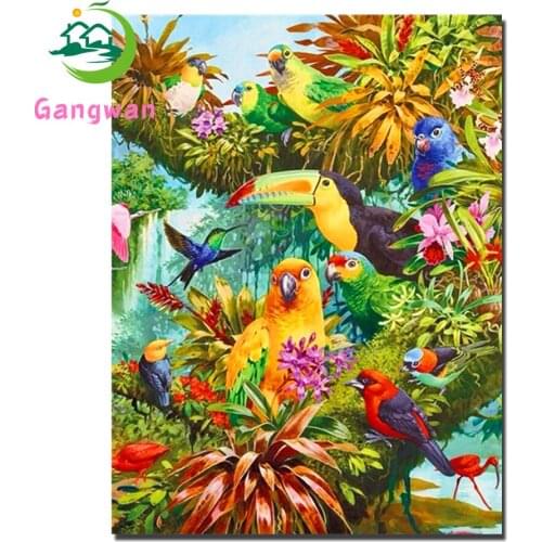 New Diamond Painting Parrot Animals Full Drill Diamond Embroidery Mosaic Forest birds landscape Wall Art Decoration For Home