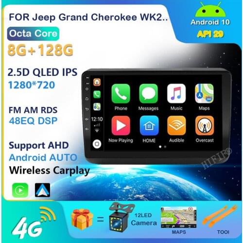 Android 10 Octa-Core For Jeep Grand Cherokee WK2 2013 - 2020 Car Radio Multimedia Video Player Navigation No 2din 2 din DVD