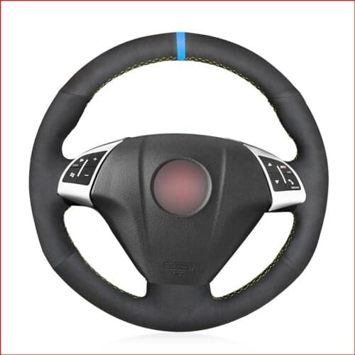 Black Suede Hand Sew Comfortable Soft Steering Wheel Cover for Fiat Grande Punto Bravo Linea 2007-2019 Qubo Doblo Opel Combo KIT