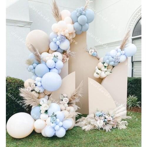 DIY Doubled Cream Peach Ballon Arch Kit Macaron Blue Chrome Copper Balloons Wedding Birthday Party Baby Shower Global Decor