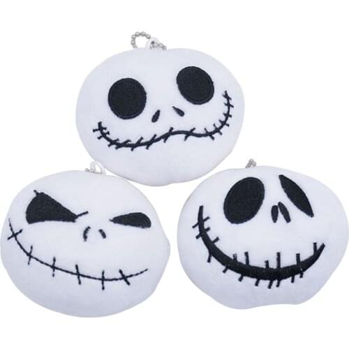7cm The Nightmare Before Christmas JACK Cute Classic Cartoon Plush Soft Stuffed Bone Skeleton Halloween Skull Keychain Toy Gift