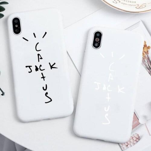 Cactus jack hiphop fashion Phone Case for iPhone 11 Pro Max X XR XS 8 7 6s Plus Candy white Silicone Cases