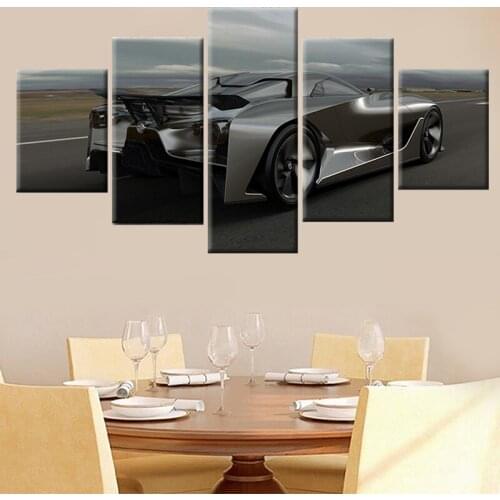Paintings Wall Art 5 Piece Gtr R36 Car Canvas Handsome Black Modular Picture HD Print Posters Frame For Living Room Home Decor
