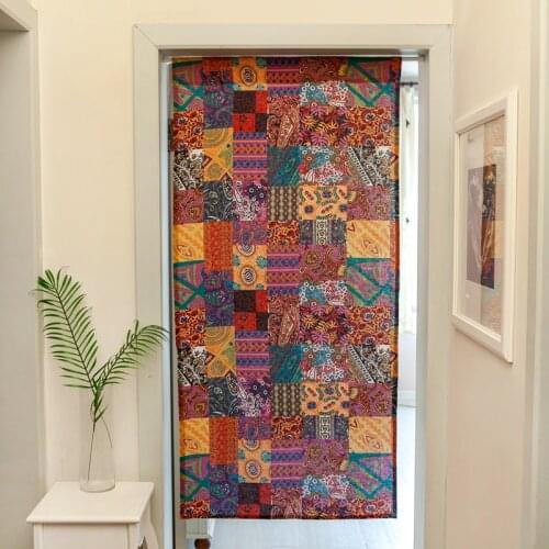 Bohemian Style Pattern Short Curtain Cloth Curtains for Bar Kitchen Cabinet Door and Widow Partition curtain