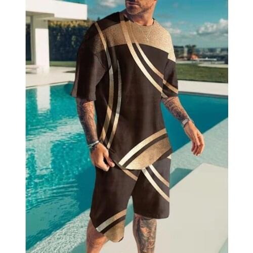 Men Suit Summer Fashion 2-piece Set Men Street Short Sleeve Shirts And Shorts Pants Casual Clothing Jogging Hawaiian Tracksuit