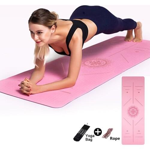180cm*57cm TPE Fitness Sport Yoga Mat With Position Line 6mm For Beginner Non-slip Gym Mat Exercise for Fitness Sport Carpet