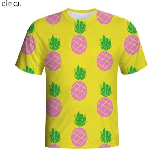 CLOOCL Summer Men T-shirt Beautiful Fruit Pineapple 3D Printed Harajuku Casual Short Sleeve Tee Shirts Unisex Tops