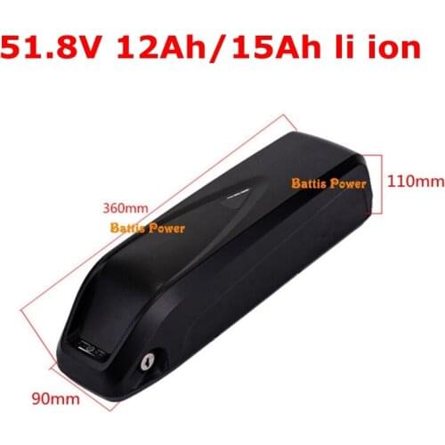 14s 52V lithium battery 51.8V 12AH 15AH lithium ion for 1500W 700W Electric Mountain bike Bicycle Motorcycle vehicle +3A Charger