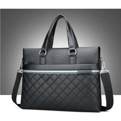 Hot Sale New Fashion Men Large Capacity Business Briefcase Soft Pu Leather Shoulder Bags Messenger Bag Totes Laptop Handbag