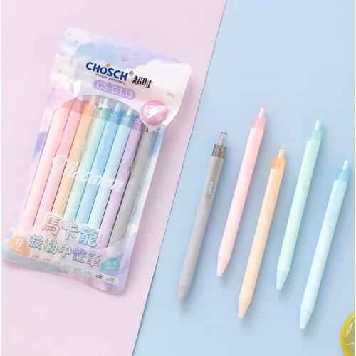 8pcs Macaron Colors Pen Set Mild Color 0.5mm Ballpoint Roller Ball Pens Marker Liner Office School Supplies Sweet Girl Gift F567