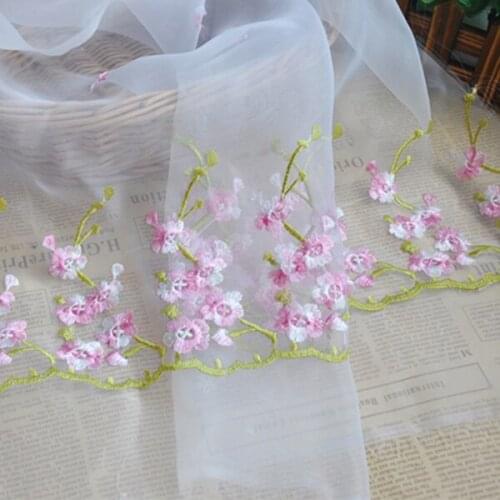 Organza Embroidery Fabric Bilateral Symmetrical Lace Fabric For Puff Skirt Clothing Handmade DIY Accessories